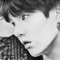 yoongi graphite drawing